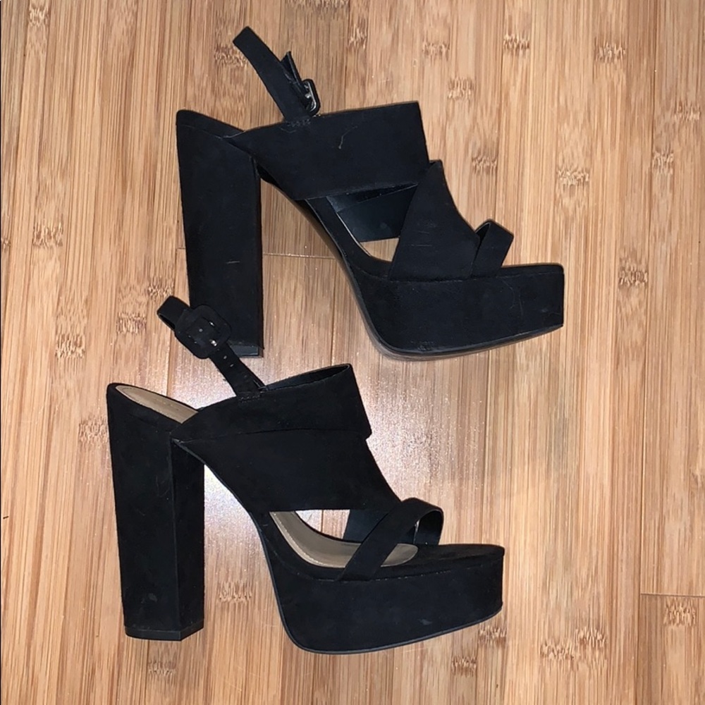 Zara trafaluc black Suade heels, size EU 40